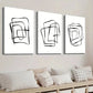 3pcs Modern Abstract Black And White Line Shape Wall Art Set Canvas Framed 40x60cm - High Quality Print 100% Australian Made Wall Canvas Ready to Hang