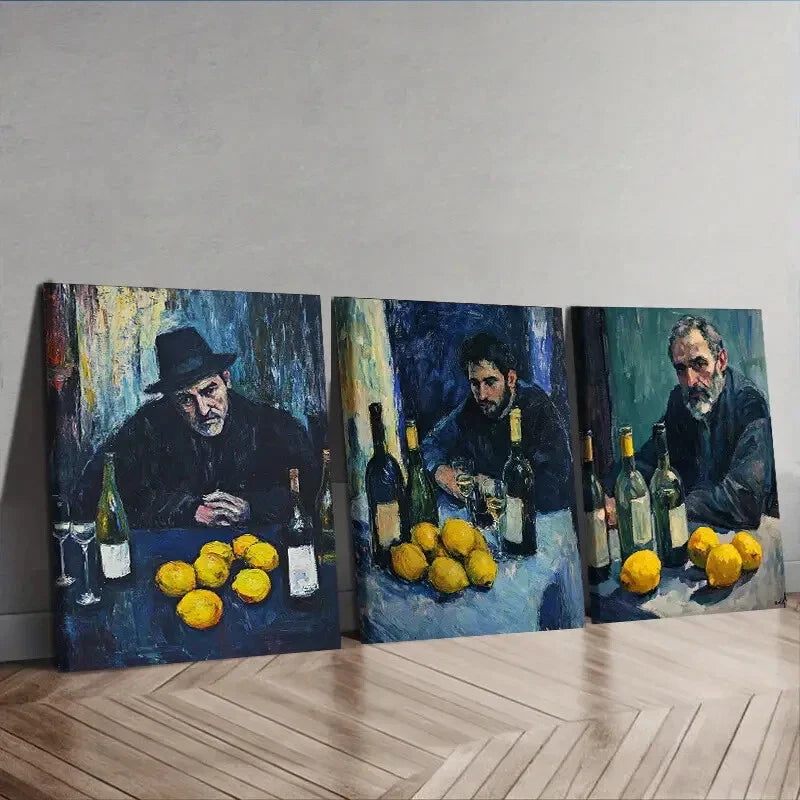3pcs Drunk man  Wall Art Set Canvas Framed 40x60cm - High Quality Print 100% Australian Made Wall Canvas Ready to Hang