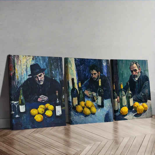 3pcs Drunk man  Wall Art Set Canvas Framed 40x60cm - High Quality Print 100% Australian Made Wall Canvas Ready to Hang