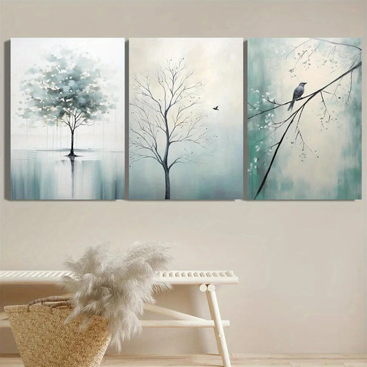 3pcs Forest Waterfall Beautiful Natural Scenery Metal Print Ready to Hang Art