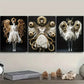 3pcs Featuring Golden Wings, Perfect Metal Print Ready to Hang Art