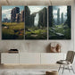 3pcs Ruins Black Stones Buildings Metal Print Ready to Hang Art