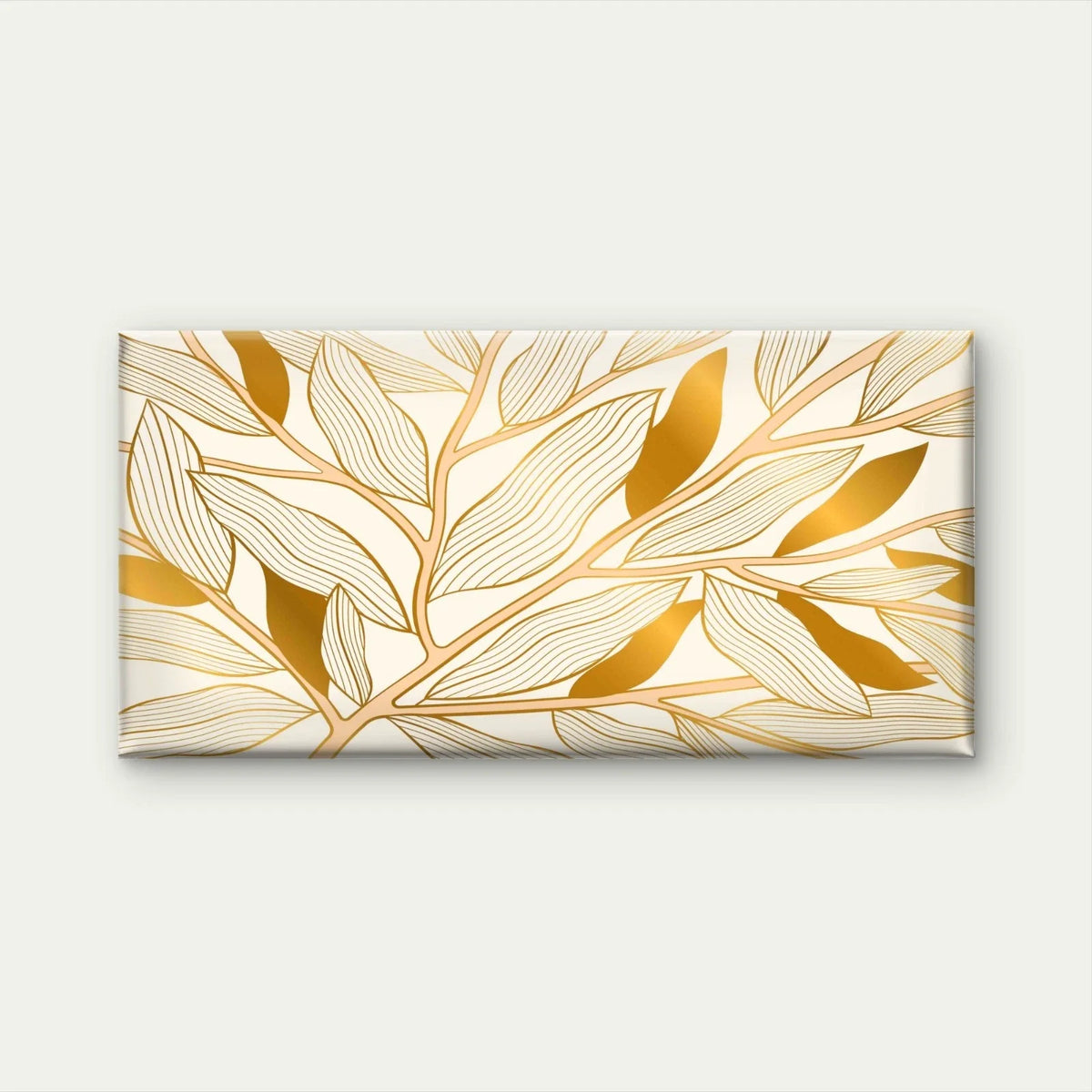 Golden Leaf Pattern Art Wall Art Canvas Office Home Room Framed 120x60cm