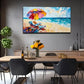Blue Sea and Sky with Clouds Wall Art Canvas Office Home Room Framed 120x60cm