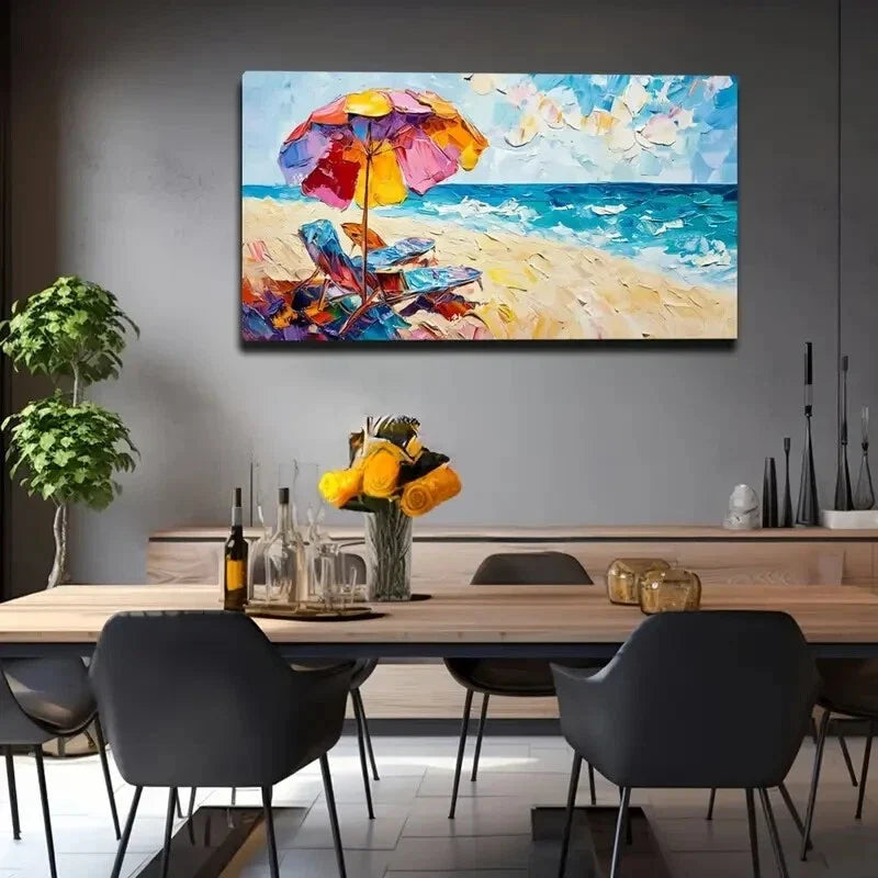 Blue Sea and Sky with Clouds Wall Art Canvas Office Home Room Framed 120x60cm