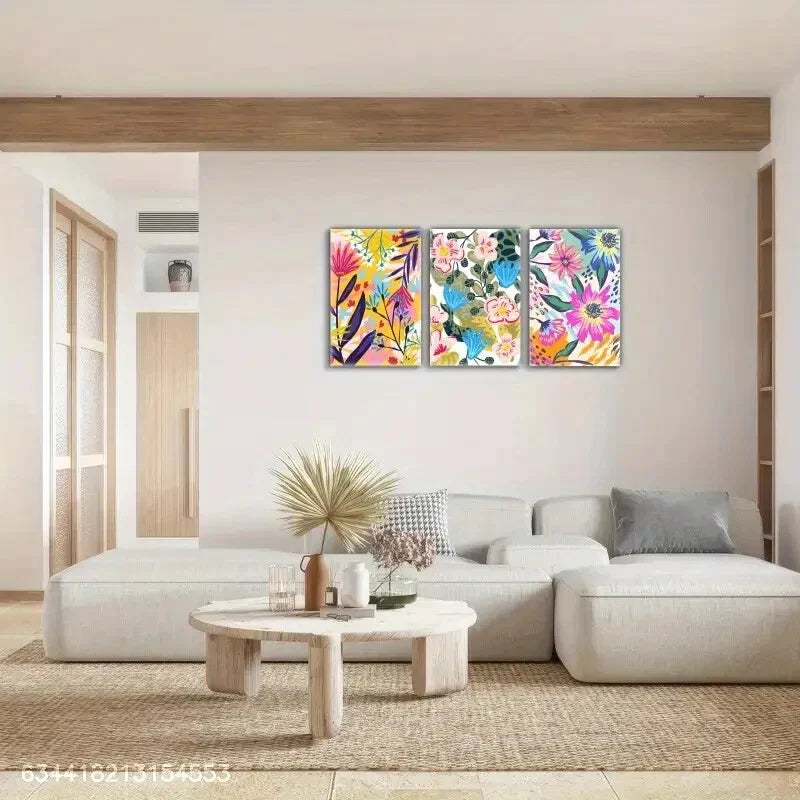 3pcs Beautiful Flower Art Decoration Poster Metal Print Ready to Hang Art