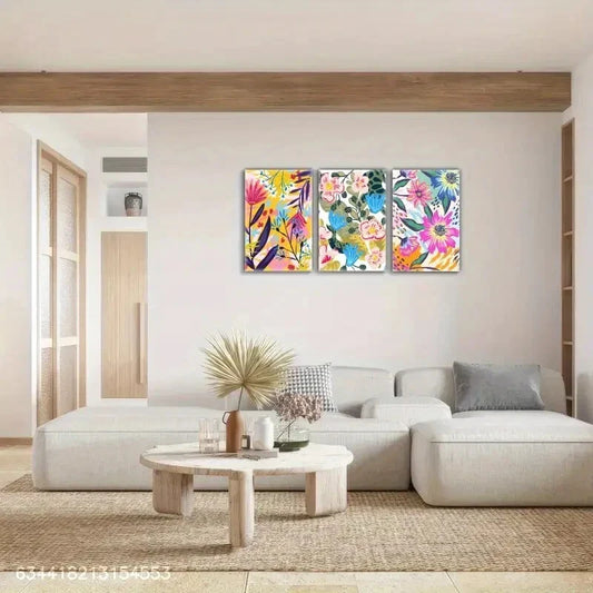 3pcs Beautiful Flower Art Decoration Poster Metal Print Ready to Hang Art