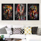3pcs Colorful Animal Vibrant Fantasy Metal Print Ready to Hang Art