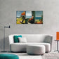 3pcs Seaside Beach Art Decoration Medieval Retro Metal Print Ready to Hang Art