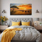 Group Of Wildebeest Wall Art Canvas Office Home Room Framed 80x45cm