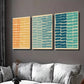 3pcs Abstract Colorful Horizontal Stripes Wall Art Set Canvas Framed 40x60cm - High Quality Print 100% Australian Made Wall Canvas Ready to Hang