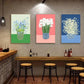 3pcs  Floral Canvas Artwork  Metal Print Ready to Hang Art