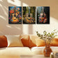 3pcs Guitar Flowers Design Metal Print Ready to Hang Art