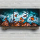 3pcs Rocky Coastline Brown Stones Metal Print Ready to Hang Art