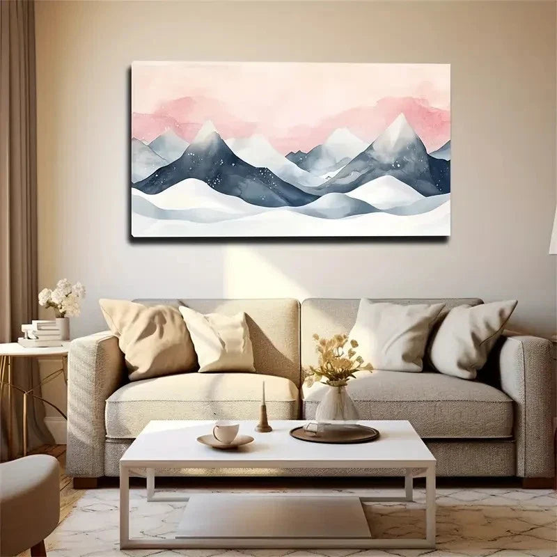 Winter Snow Mountain Landscape Wall Art Canvas Office Home Room Framed 120x60cm