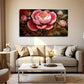 Atmospheric Peony Flowers Wall Art Canvas Office Home Room Framed 80x45cm