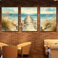 3pcs Beach Sand Dunes & Pier Scenic Metal Print Ready to Hang Art