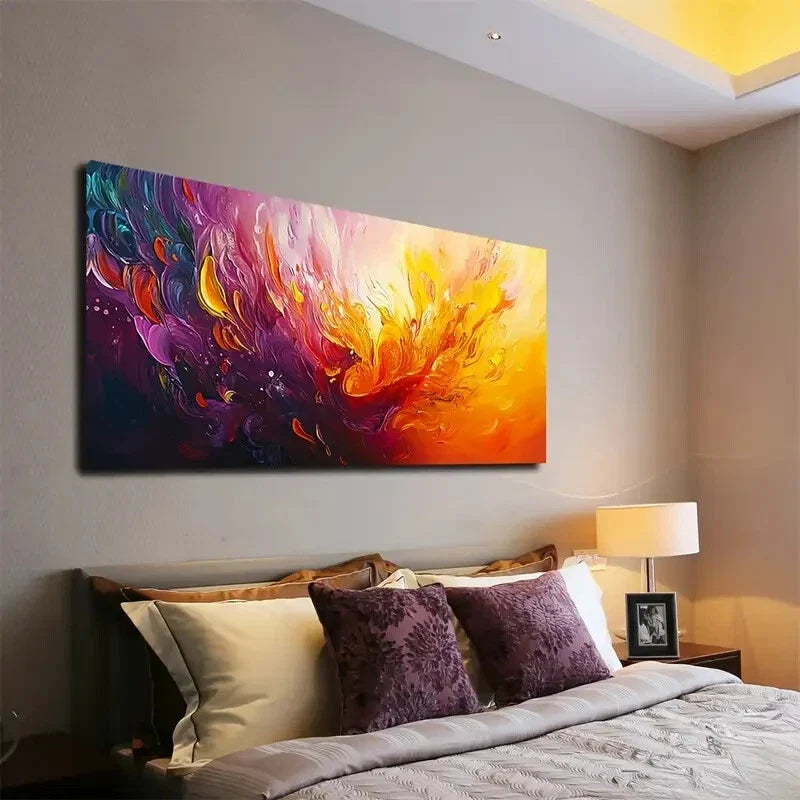 Depiction of Colorful Fusion Wall Art Canvas Office Home Room Framed 120x60cm