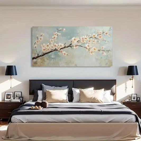 Cherry Blossom Spring Floral Wall Art Canvas Office Home Room Framed 120x60cm