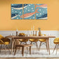 3pcs Whimsical Sardine Metal Print Ready to Hang Art