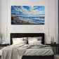 White Clouds Seashore Wall Art Canvas Office Home Room Framed 80x45cm