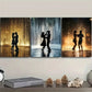 3pcs Walk in the rain Wall Art Set Canvas Framed 40x60cm - High Quality Print 100% Australian Made Wall Canvas Ready to Hang