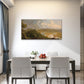 Classical River Valley Landscape Wall Art Canvas Office Home Framed 80x45cm