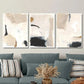 3pcs  Beige Abstract Nordic Style Textured  Metal Print Ready to Hang Art
