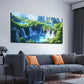 Nature Waterfall Landscape Wall Art canvas office home room framed 120x60cm