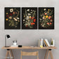 3pcs Floral Art Nature Art Vintage Gothic Metal Print Ready to Hang Art