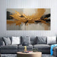Abstract Golden Black Graffiti Wall Art Canvas Office Home Room Framed 80x45cm