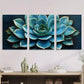 3pcs Green Plant Oil Painting Metal Print Ready to Hang Art