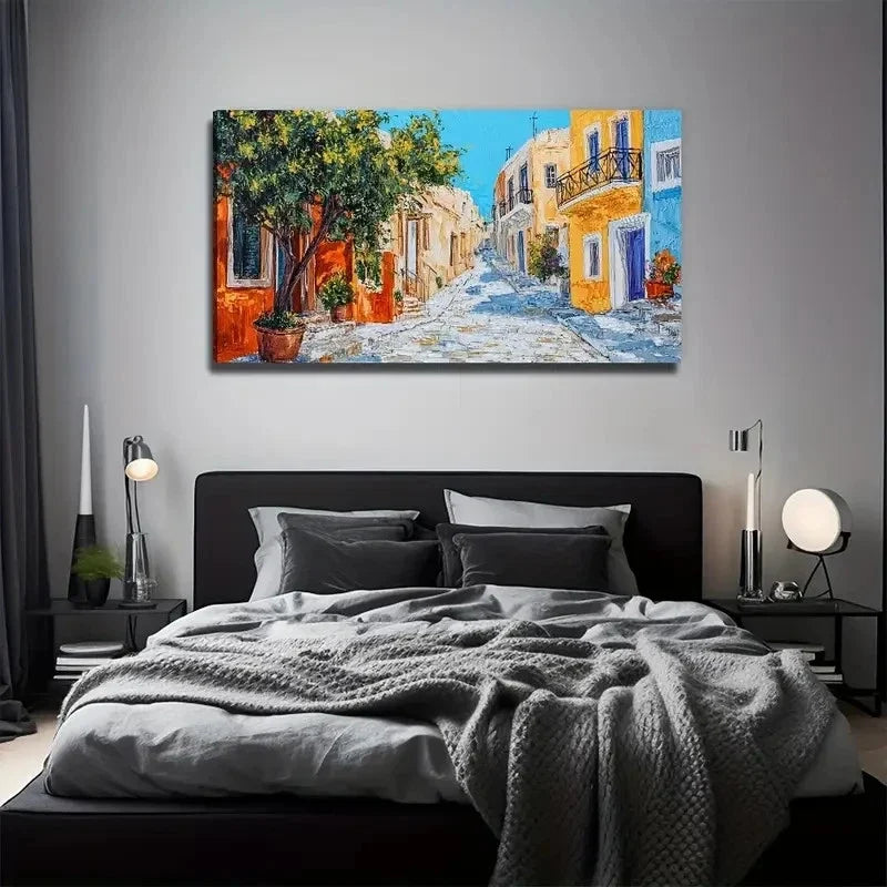 Block Scenery Suitable Wall Art Canvas Office Home Room Framed 120x60cm