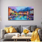 Charming European Townscape Wall Art Canvas Office Home Room Framed 120x60cm