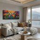Colored Glass Refraction Effect Wall Art Canvas Office Home Room Framed 120x60cm