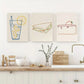 3pcs Kitchen Doodle and kitchen Dining Metal Print Ready to Hang Art