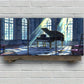 3pcs Old Piano Sun Light Big Windows Metal Print Ready to Hang Art