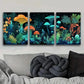 3pcs Underwater Mushroom Theme Colorful Perfect Wall Art Set Canvas Framed 40x60cm - High Quality Print 100% Australian Made Wall Canvas Ready to Hang