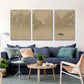 3pcs Elegant Atmosphere Mural Metal Print Ready to Hang Art