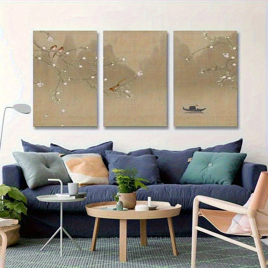 3pcs Elegant Atmosphere Mural Metal Print Ready to Hang Art