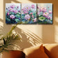 3pcs Pink for Lotus Flowers Design Metal Print Ready to Hang Art