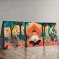 3pcs Vibrant Boy & Wildlife Scenes Wall Art Set Canvas Framed 40x60cm - High Quality Print 100% Australian Made Wall Canvas Ready to Hang