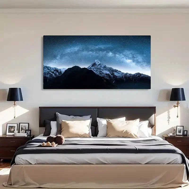 Starry Mountain Serenity Wall Art Canvas Office Home Room Framed 120x60cm