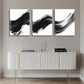 3pcs White Abstract Brushstroke Pattern Scene Wall Art Set Canvas Framed 40x60cm - High Quality Print 100% Australian Made Wall Canvas Ready to Hang