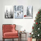 3pcs  Reindeer & Pine Forest Scenes  Metal Print Ready to Hang Art