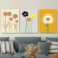 3pcs Modern Floral Colorful Flower Vertical Wall Art Set Canvas Framed 40x60cm - High Quality Print 100% Australian Made Wall Canvas Ready to Hang