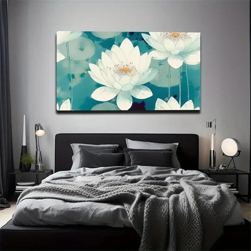 Rich Layers Of For Lotus Pond Wall Art Canvas Office Home Room Framed 80x45cm