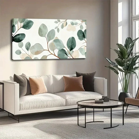 Eucalyptus Leaves and Branches Wall Art canvas office home room framed 120x60cm