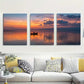3pcs Tranquil Sunset Nature Lake Metal Print Ready to Hang Art