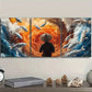 3pcs Fisherman, Koi Art Painting Metal Print Ready to Hang Art